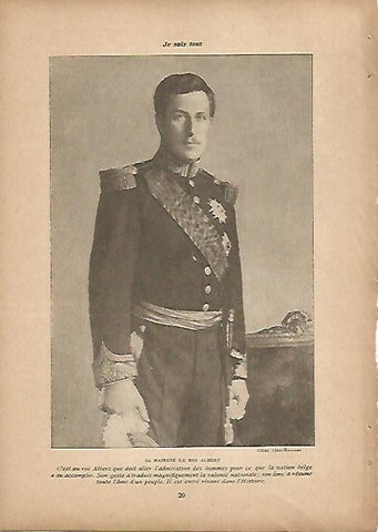 LAMINA 11923: Retrato de Alberto I de Belgica