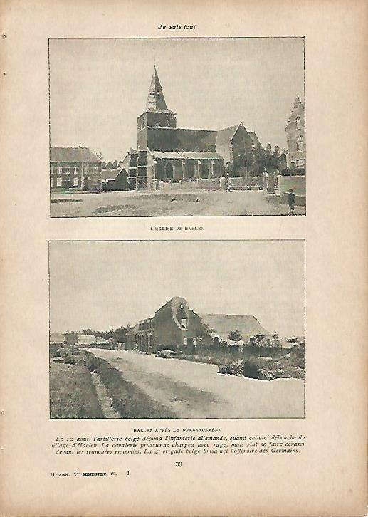 LAMINA 11930: Iglesia de Haelen antes y despues del bombardeo