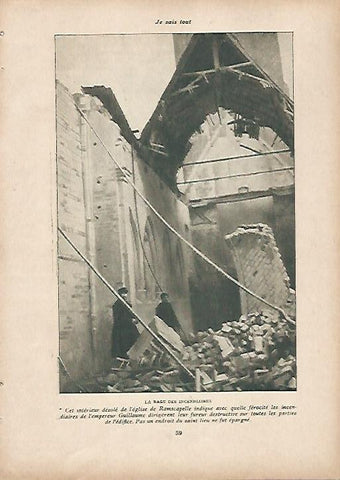 LAMINA 11943: Interior bombardeado de la iglesia de Ramscapelle