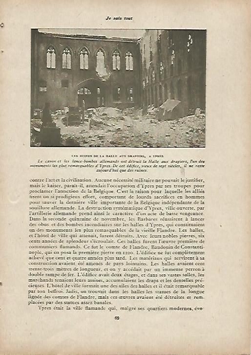 LAMINA 11948: Ruinas de la Halle aux Drapiers en Ypres