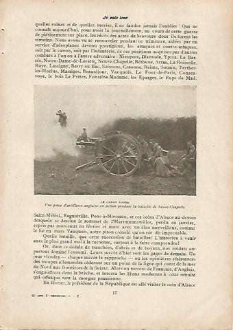LAMINA 11980: Batalla de Neuve Chapelle