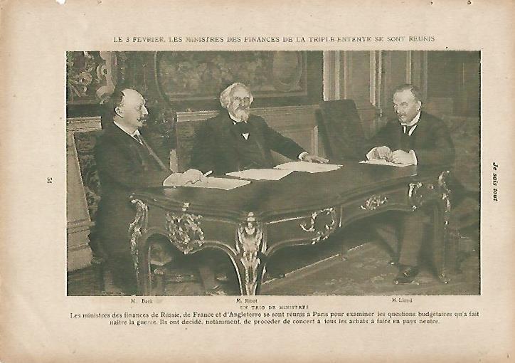 LAMINA 11995: M. Bark M. Ribot y M. Lloyd ministros de Rusia Francia e Inglaterra