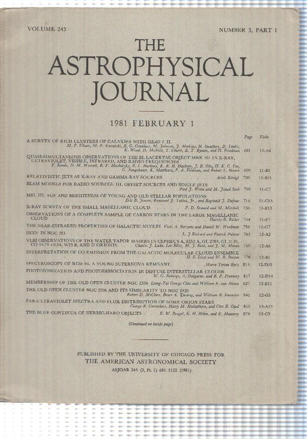 revista cientifica: vol 243 The Astrophysical Journal, num 3 part 1 (1981). Pages 681-1122