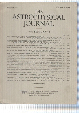 revista cientifica: vol 243 of The Astrophysical Journal, num 1 part 1 (1981). Pages 1-344