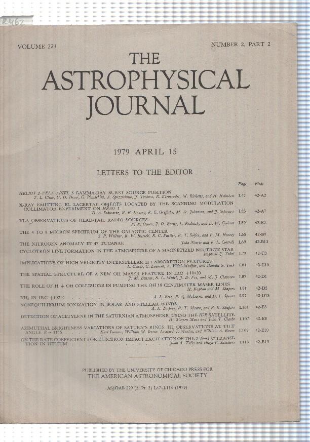 revista cientifica: vol 229 of The Astrophysical Journal, num 2 part 2 (1979)