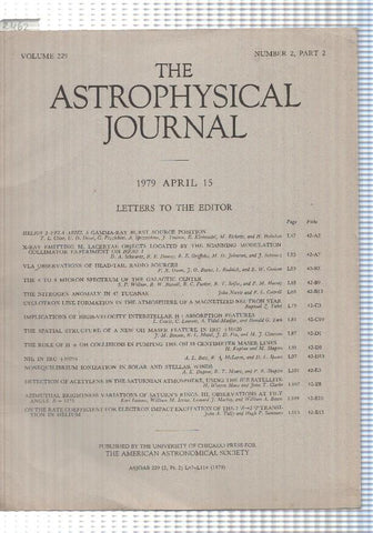 revista cientifica: vol 229 of The Astrophysical Journal, num 2 part 2 (1979)