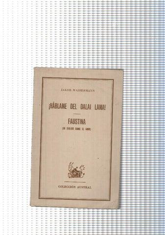 coleccion Austral um. 1378: Hablame del Dalai Lama - Faustina