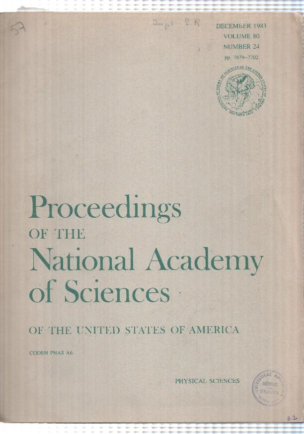 revista: vol 80 num 24 Proceedings of the National Academy of Sciences of the USA (dec 1983). Physical Sciences