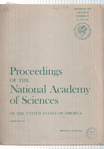 revista: vol 80 num 24 Proceedings of the National Academy of Sciences of the USA (dec 1983). Physical Sciences