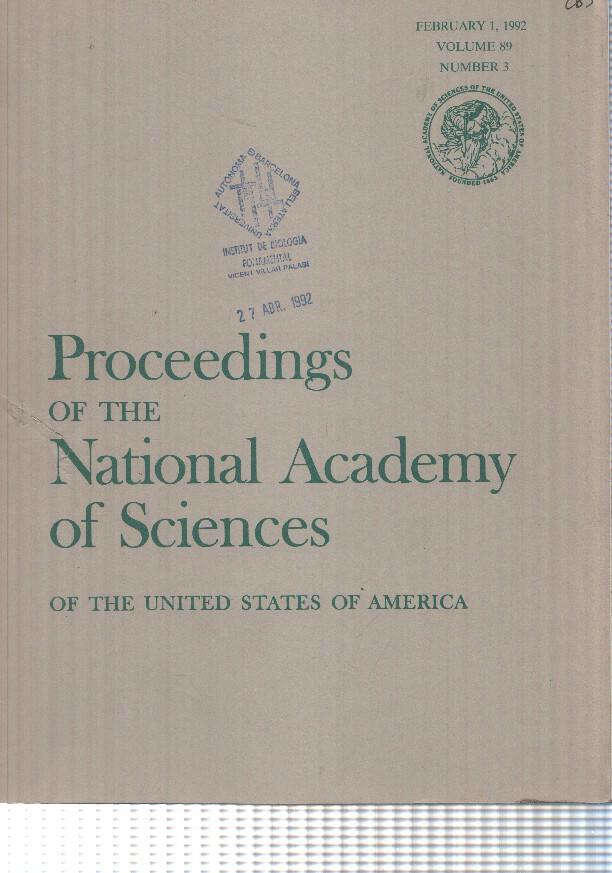 revista cientifica: vol 89 num 3 (feb 1992) Proceedings of the National Academy of Sciences of USA