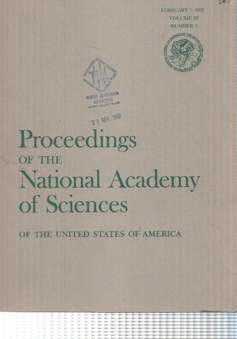revista cientifica: vol 89 num 3 (feb 1992) Proceedings of the National Academy of Sciences of USA