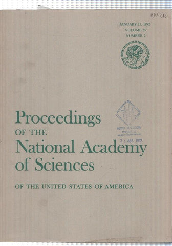 revista cientifica: vol 89 num 2 (jan 1992) Proceedings of the National Academy of Sciences of USA