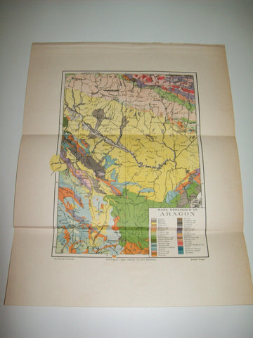 LAMINA ESPASA 7092: Mapa geologico de Aragon