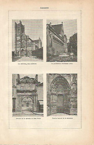 LAMINA ESPASA 7150: Vistas de Auxerre Francia