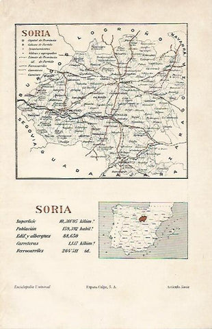 LAMINA ESPASA 7323: Mapa de la provincia de Soria