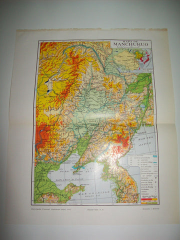 LAMINA ESPASA 7802: Mapa de Manchukuo China