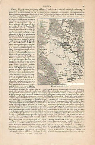 LAMINA ESPASA 7832: Plano de la situacion de Esparta Grecia