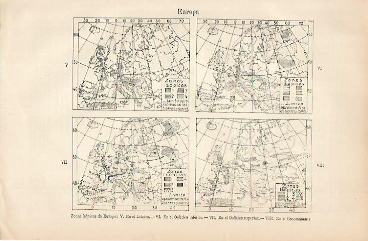 LAMINA ESPASA 7908: Mapa de las zonas isopicas de Europa