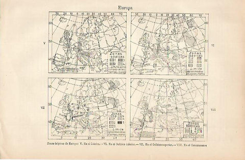 LAMINA ESPASA 7908: Mapa de las zonas isopicas de Europa