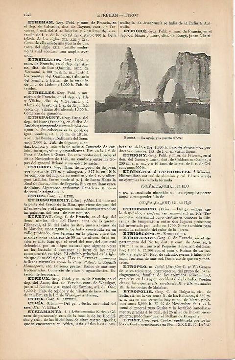 LAMINA ESPASA 7948: Puerta de Aval en Etretat Francia