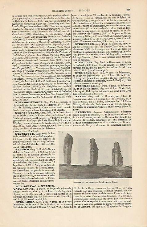 LAMINA ESPASA 7404: Monolitos del Circulo de Broga en Stenness Escocia