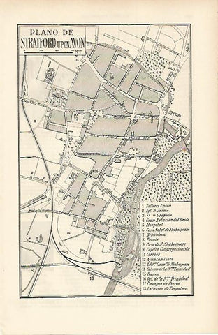 LAMINA ESPASA 7344: Plano de Stratford upon Avon Inglaterra