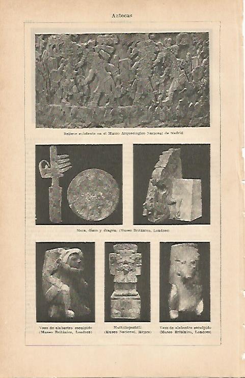 LAMINA ESPASA 7191: Muestras de arte azteca
