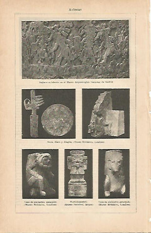 LAMINA ESPASA 7191: Muestras de arte azteca