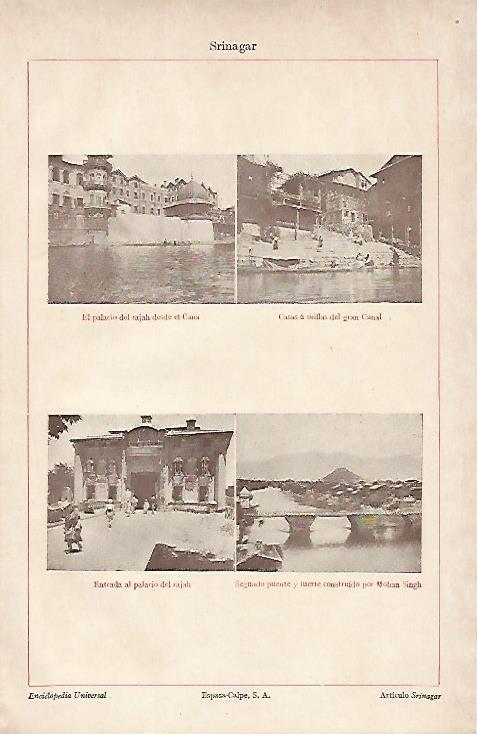 LAMINA ESPASA 7335: Vistas de Srinagar India