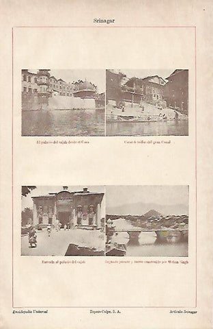 LAMINA ESPASA 7335: Vistas de Srinagar India