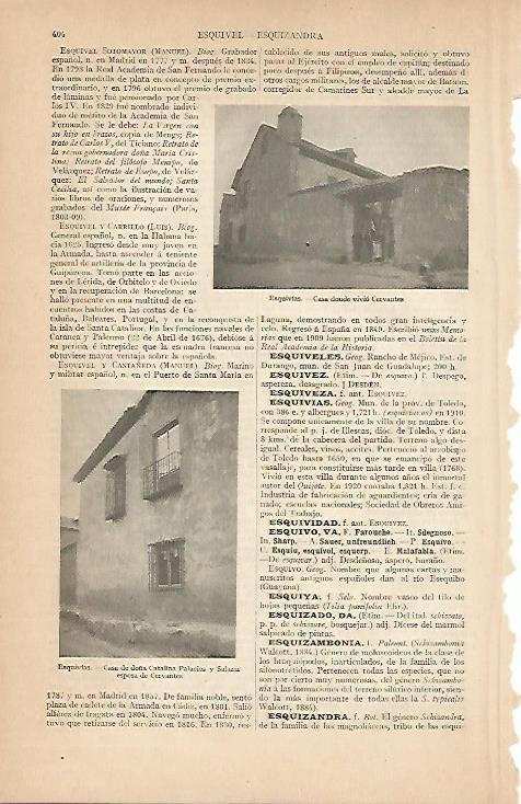 LAMINA ESPASA 7985: Casa donde vivio Cervantes en Esquivias Toledo