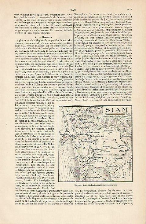 LAMINA ESPASA 761: Plano de Siam