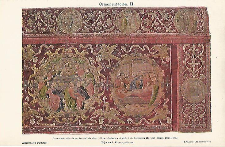 LAMINA ESPASA 7617: Frontal de altar hecha en Toledo en el siglo XVI