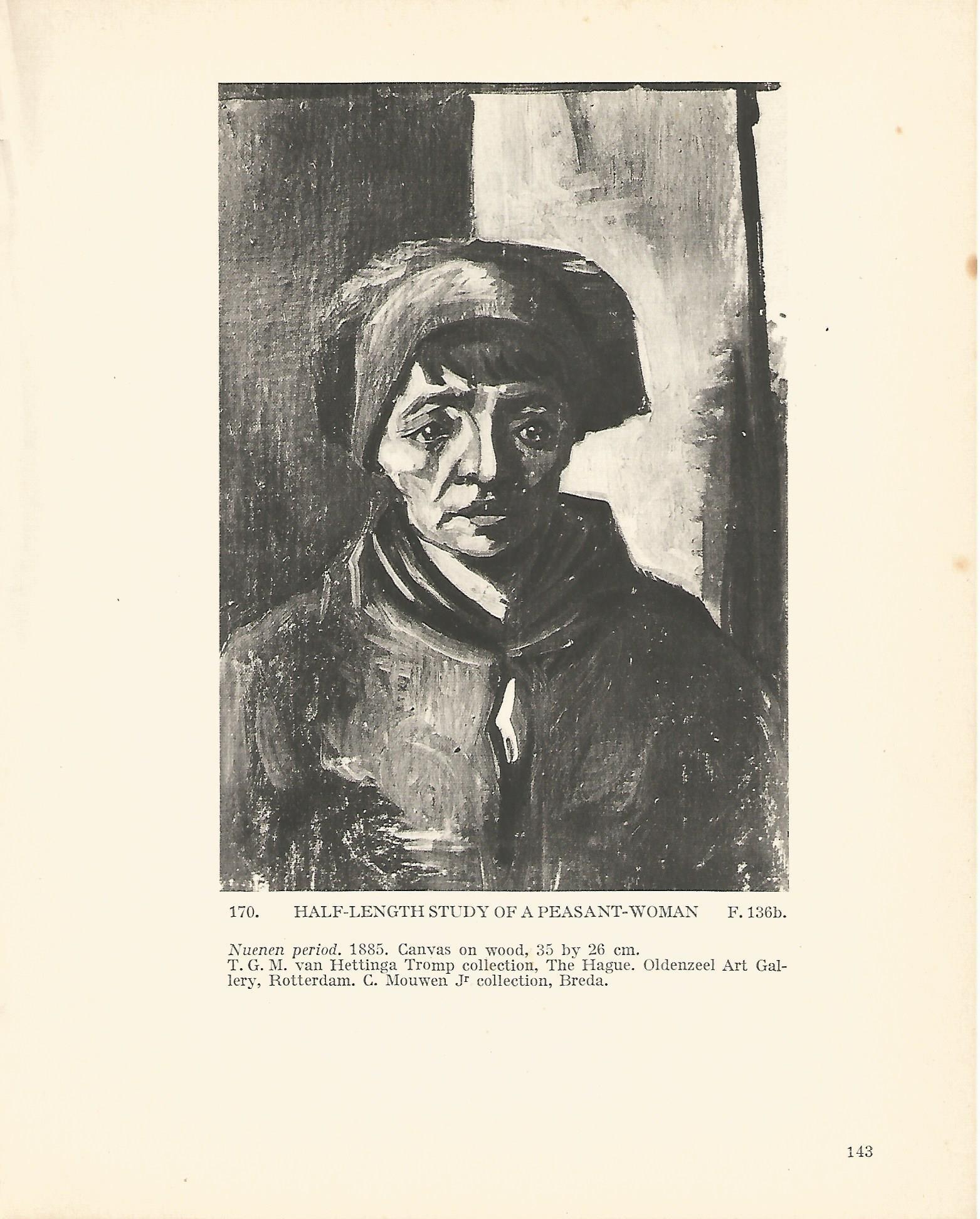 LAMINA 1258: VAN GOGH. Half-length Study of a Peasant-Woman