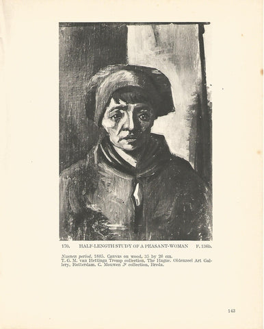 LAMINA 1258: VAN GOGH. Half-length Study of a Peasant-Woman