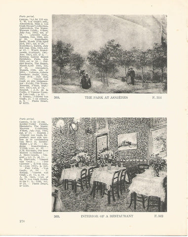 LAMINA 1325: VAN GOGH. The Park at Asnieres. Interior of a Restaurant
