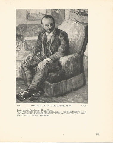 LAMINA 1337: VAN GOGH. Portrait of Mr. Alexander Reid