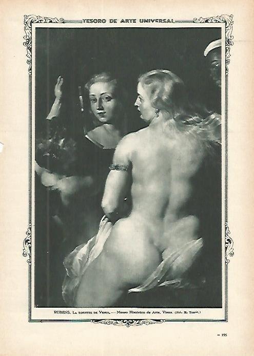 LAMINA 1349. RUBENS. La toilette de Venus