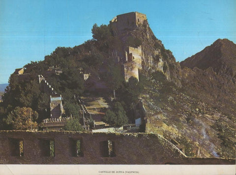 Lamina Castillos de España Edicion 1967 No.077: CASTILLO DE JATIVA (VALENCIA)