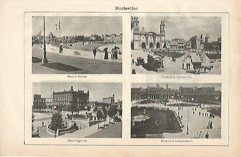 LAMINA ESPASA 8657: Plazas de Montevideo Uruguay