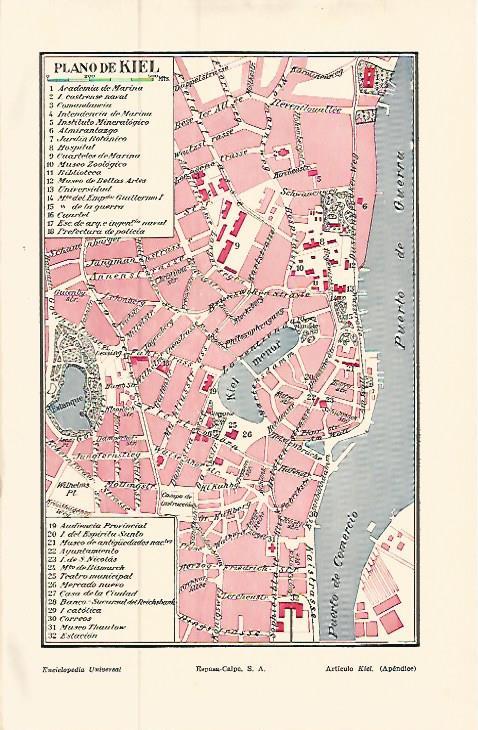 LAMINA ESPASA Alemania 9267: Plano de Kiel Alemania