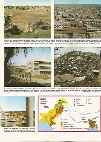 LAMINA MONITOR 0004: IMAGENES Y MAPA DE AGRICULTURA Y GANADERIA DE PAKISTAN