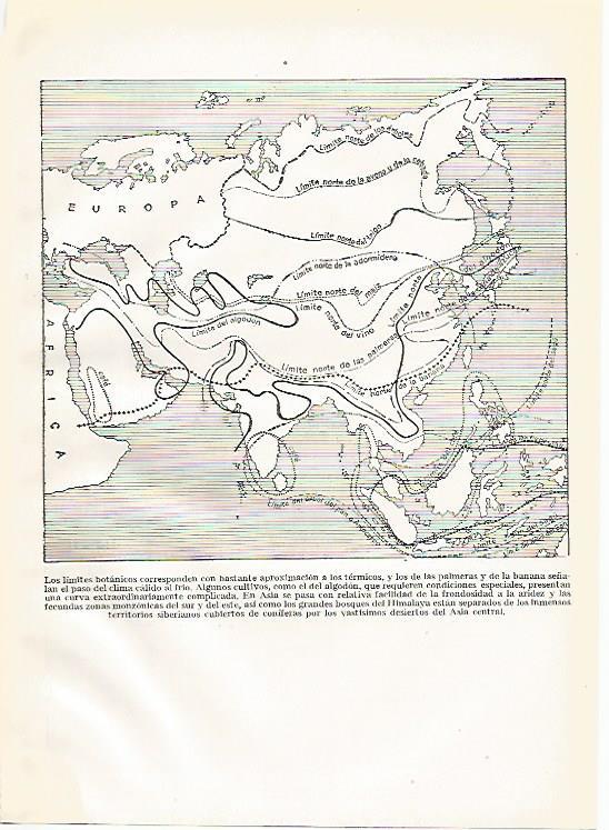 LAMINA GEOGRAFIA 0008: Mapa de los limites botanicos de Asia