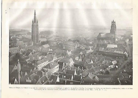 LAMINA GEOGRAFIA 0315: Vista de Brujas Belgica