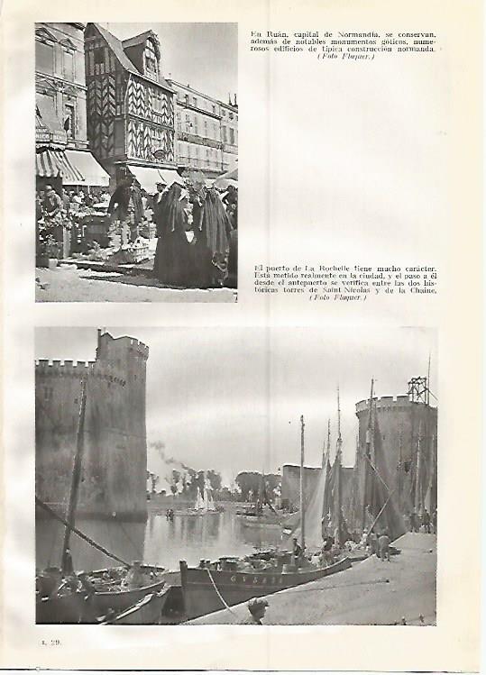LAMINA GEOGRAFIA 0323: Ruan y puerto de La Rochelle Francia