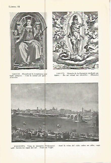 LAMINA 05371: Alegoria de la Templanza y vista de Zaragoza
