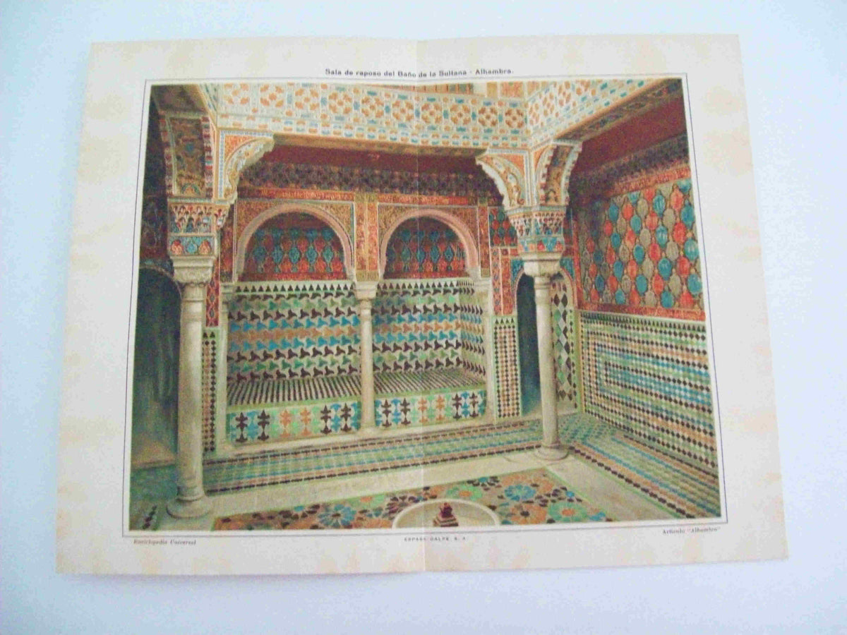 LAMINA ESPASA 11217: Sala de reposo del Baño de la Sultana en la Alhambra