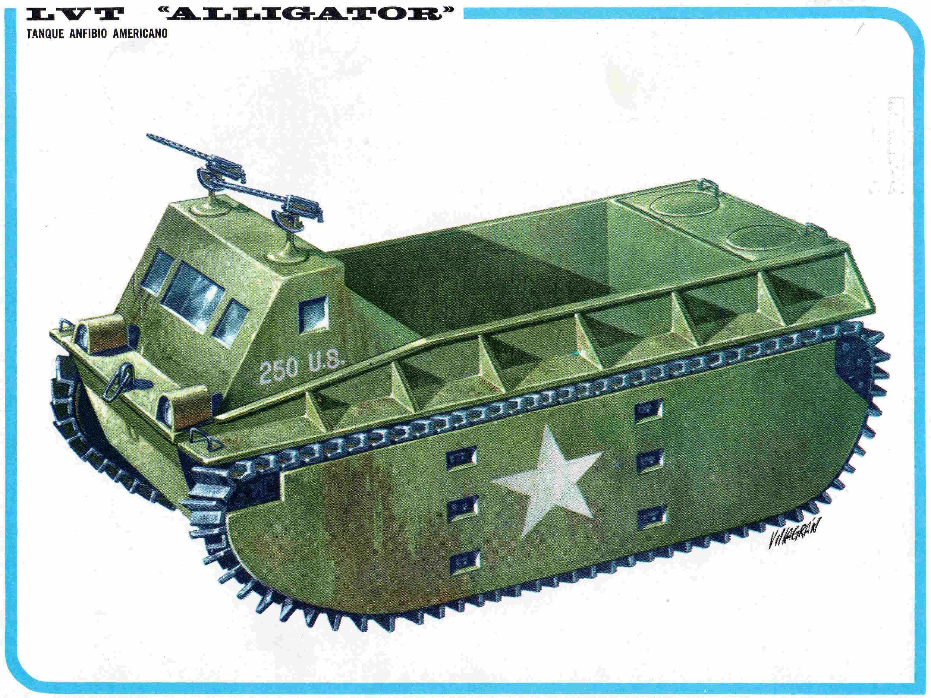LAMINA 4219: LVT ALLIGATOR Tanque anfibio Americano