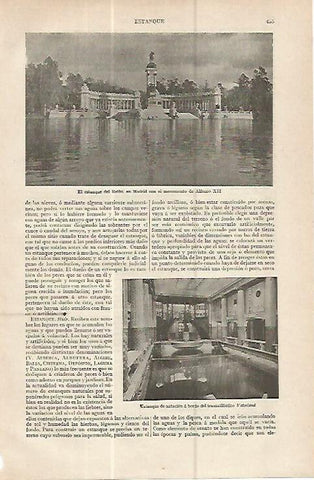 LAMINA ESPASA 16352: Estanque del Retiro de Madrid