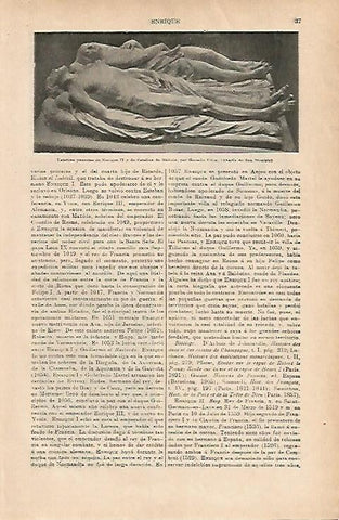 LAMINA ESPASA 18775: Estatua de Enrique II y Catalina de Medicis